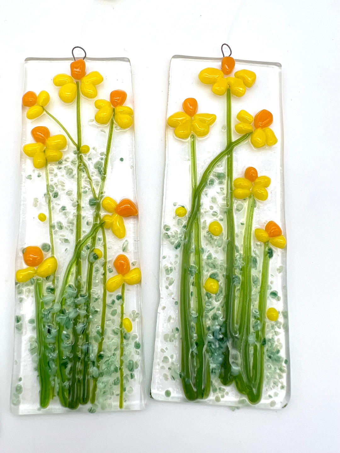 Fused Glass Daffodil Suncatcher Etsy