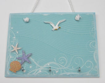 Coastal Key Holder, Seabed Jewelry Organizer with Seagull