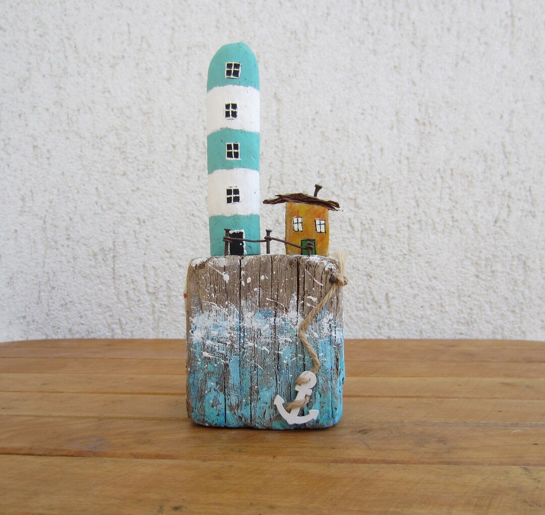 Driftwood Decor for Tabletop Driftwood Miniature Lighthouse Etsy UK