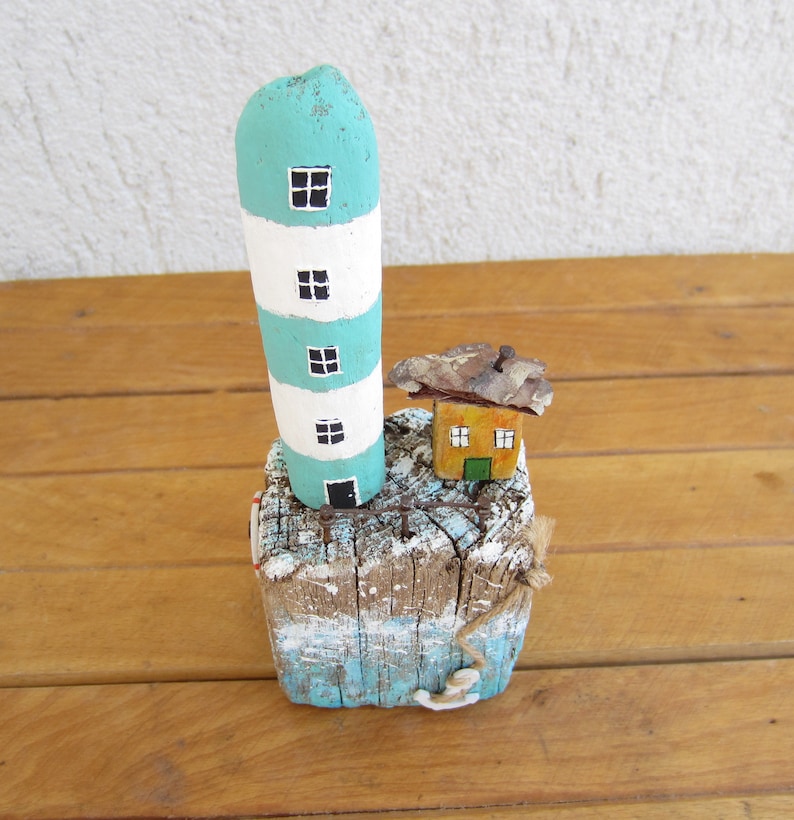 Driftwood Decor for Tabletop Driftwood Miniature Lighthouse Etsy UK