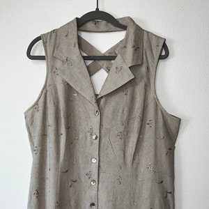 chinese dress ladies A-Line Linen Dress Chiloe in Natural Melange