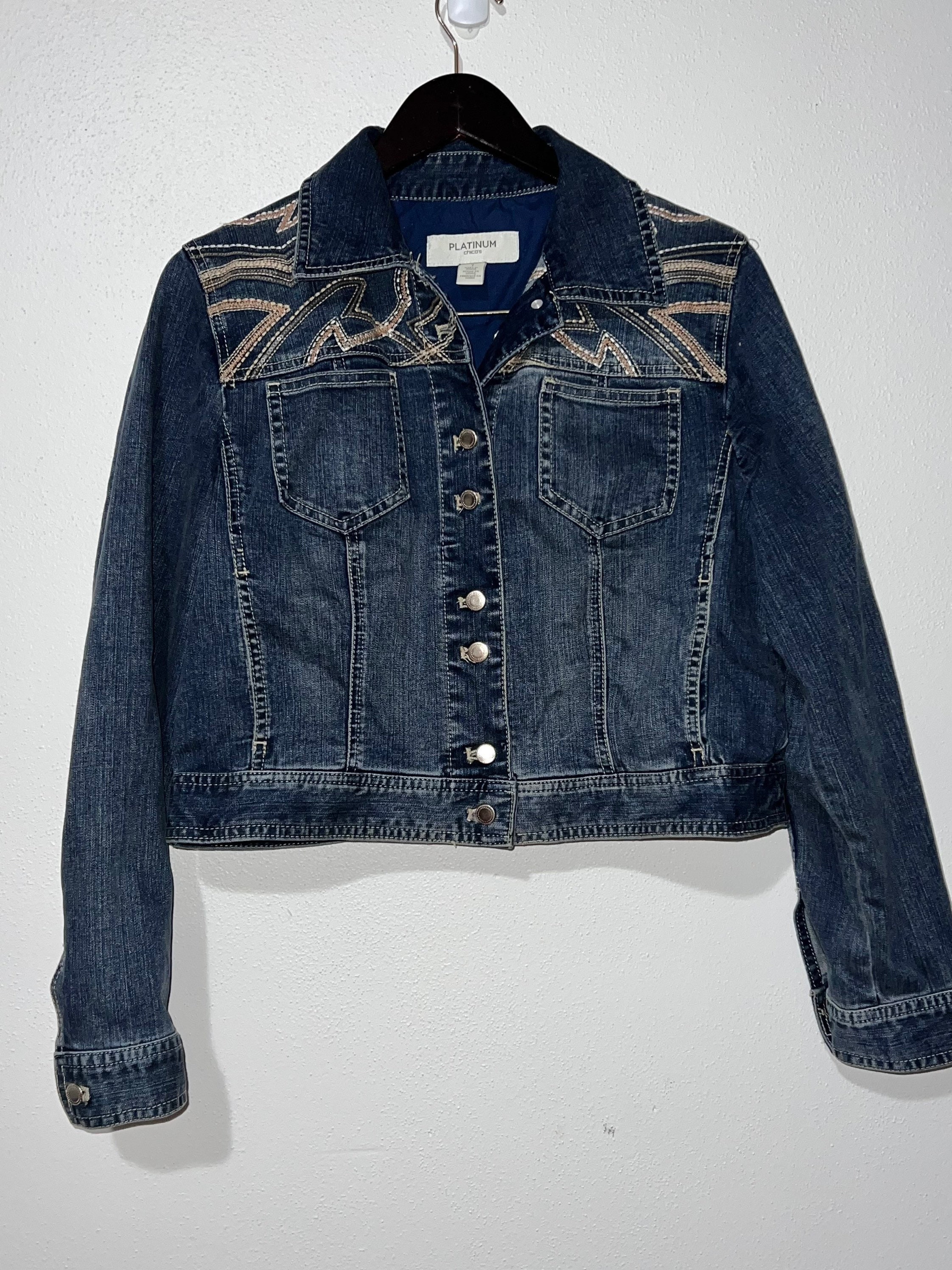 Chico's platinum best sale denim jacket