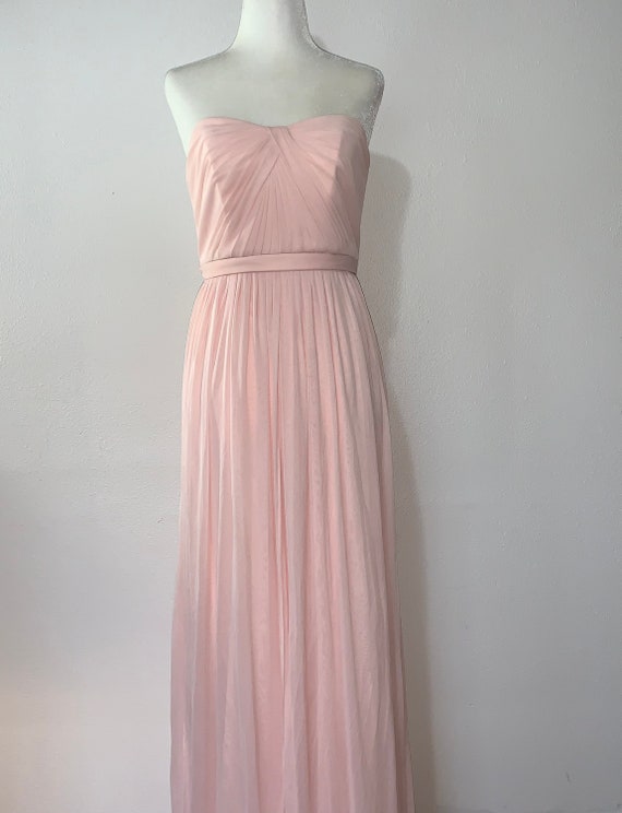 David’s bridal long strapless light pink size 4 - image 4