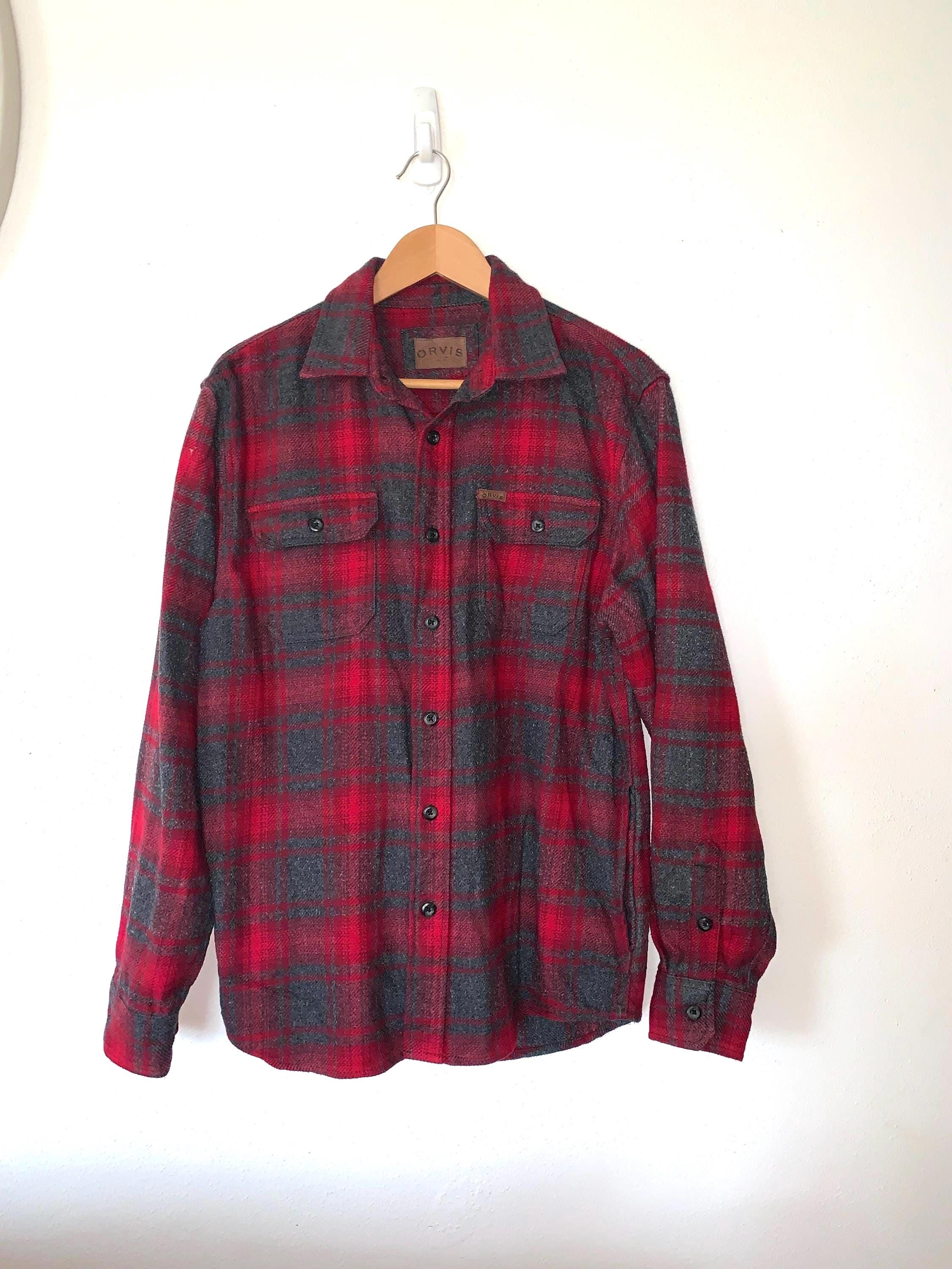 Chemise à Carreaux Orvis Homme Taille M - 100% Coton, Coupe Regular, Manches Longues, Occasion Très Bon état