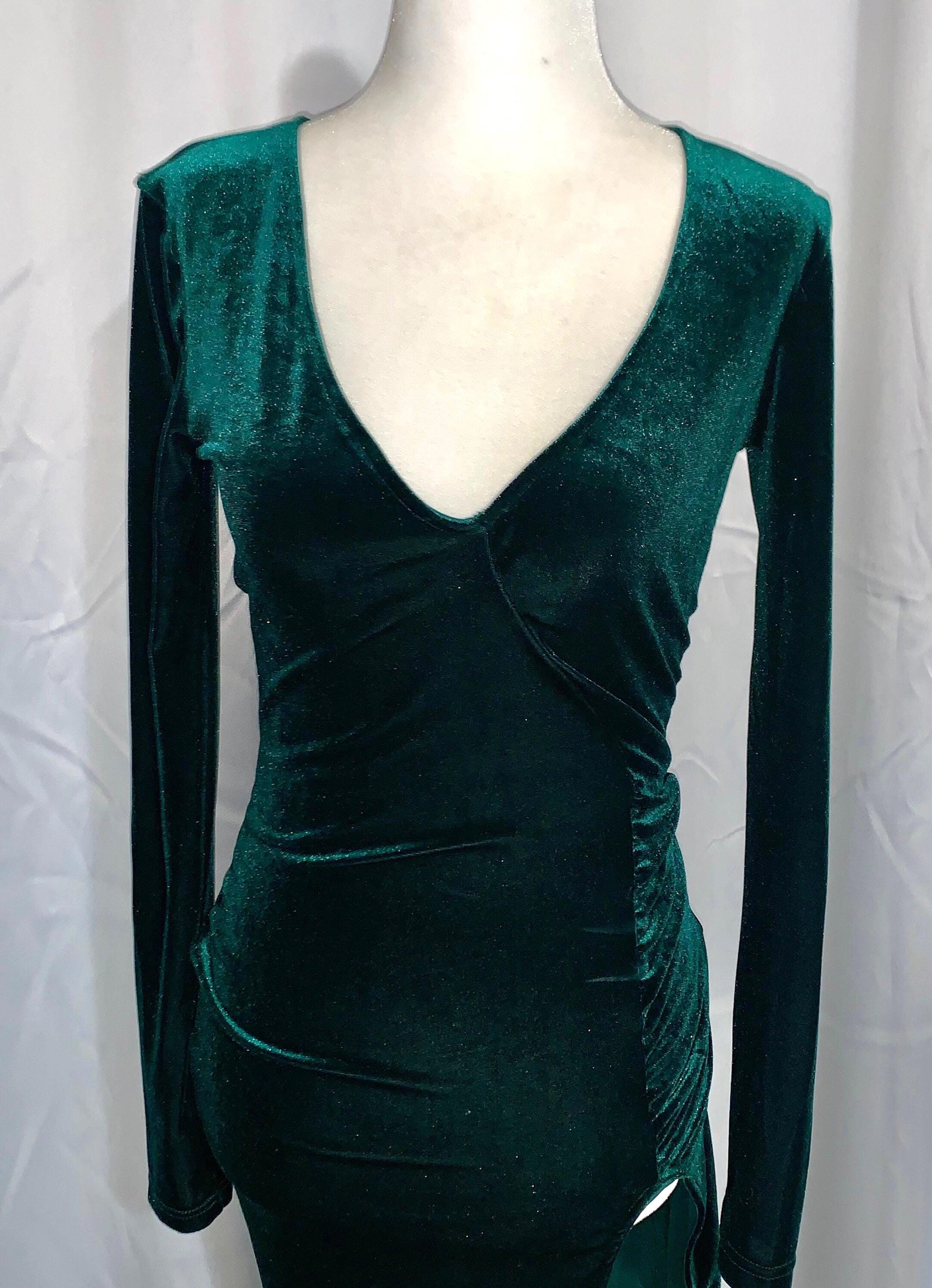 green velvet dress fashion nova Straight Forward Velvet Midi Dress - Hunter