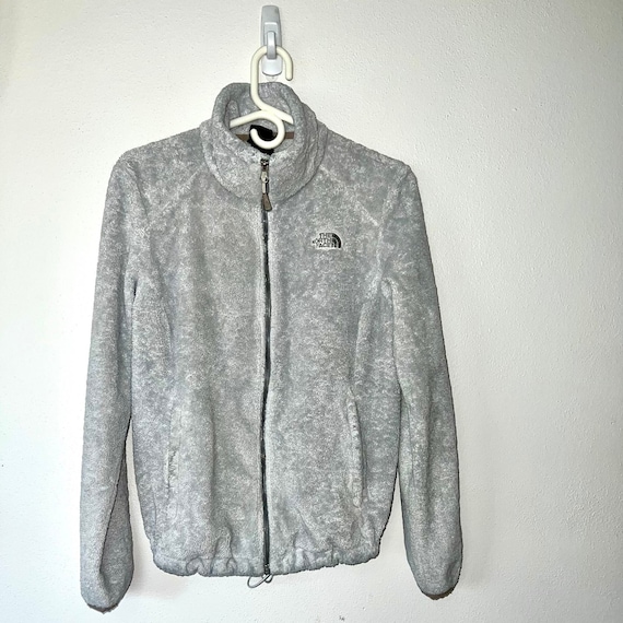 North face white fluffy jacket hot sale