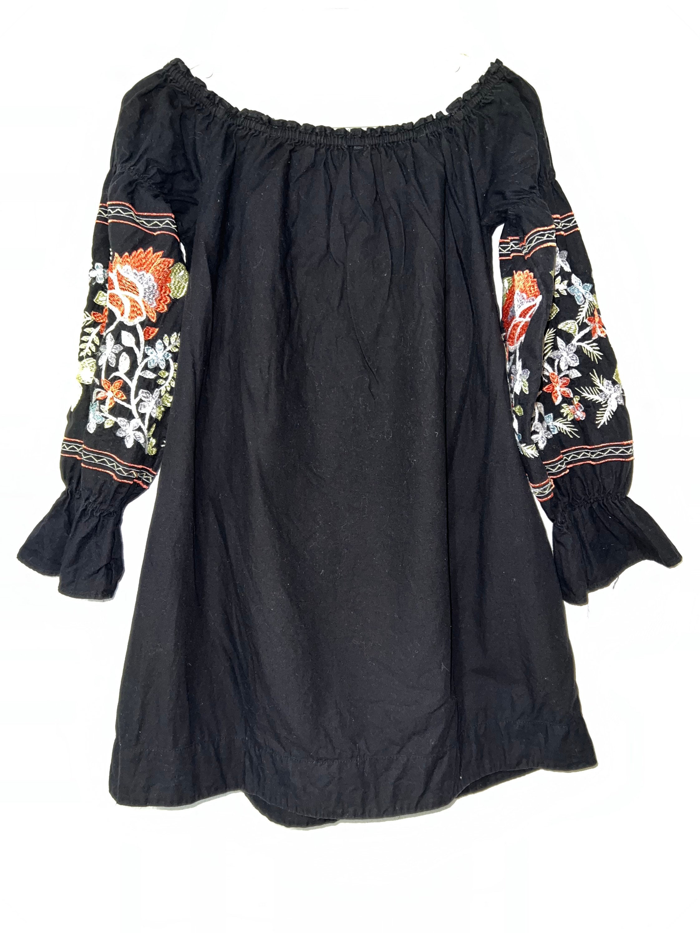 free people embroidered off the shoulder dress Sunflower Embroidered Dress free people boho chic | Everything Bohemian main image 0
