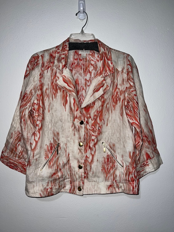 Chicos Linen Lightweight Jacket Size 1 Etsy UK