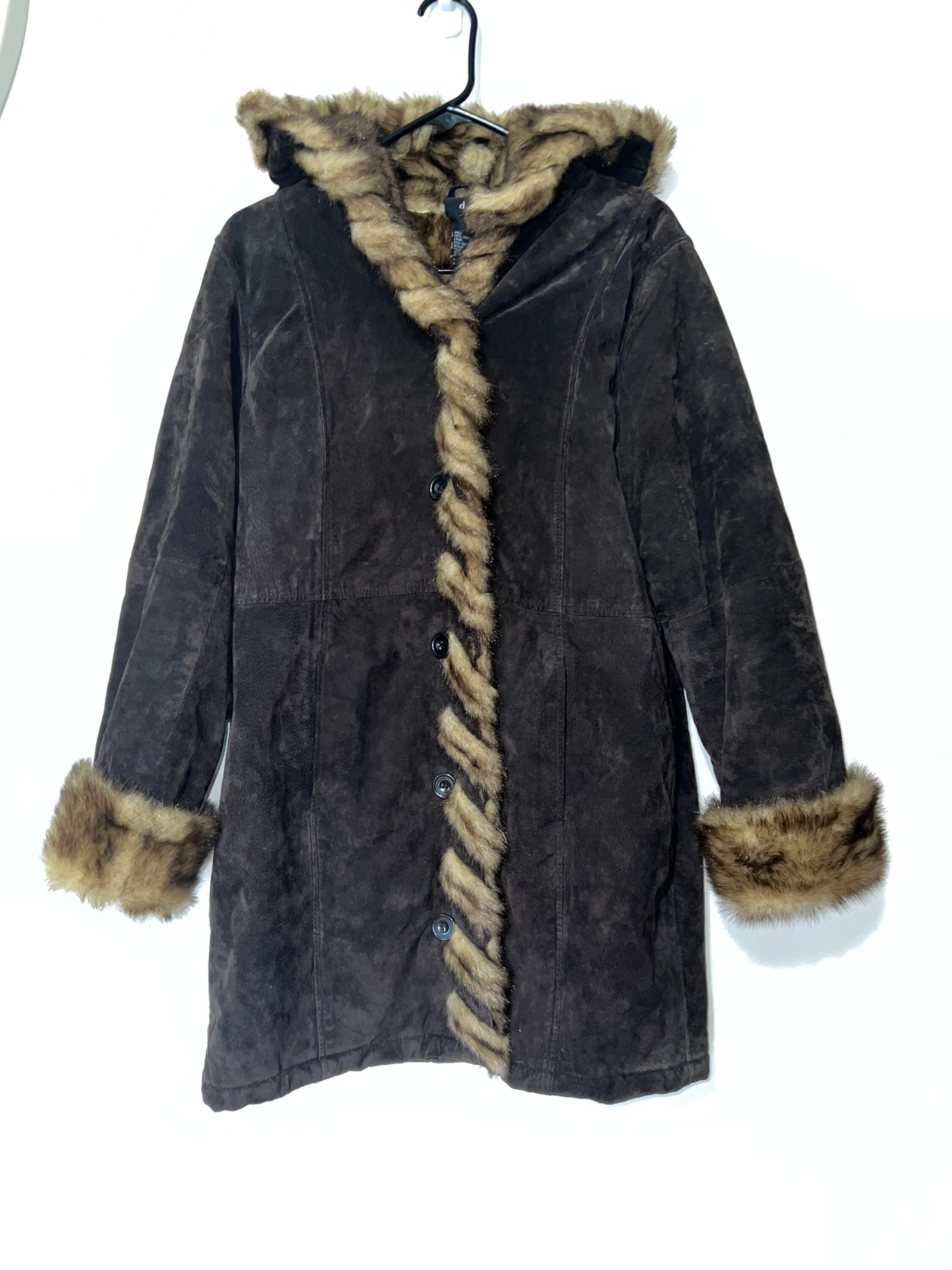 Dennis Basso Faux Fur Leather Jacket Womens Size Medium Etsy