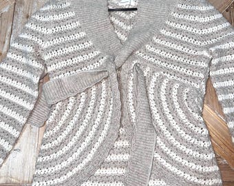 Anthropology sleeping in snow tie front cardigan size