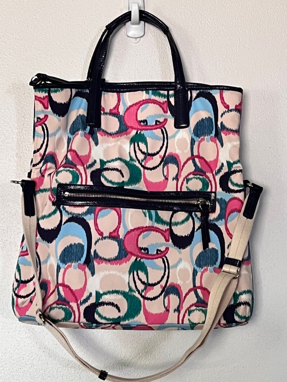 Coach scribble print fold over bag