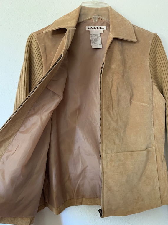 Vintage ami leather hot sale jacket