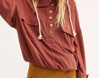 Free people beach sail away hoodie size small