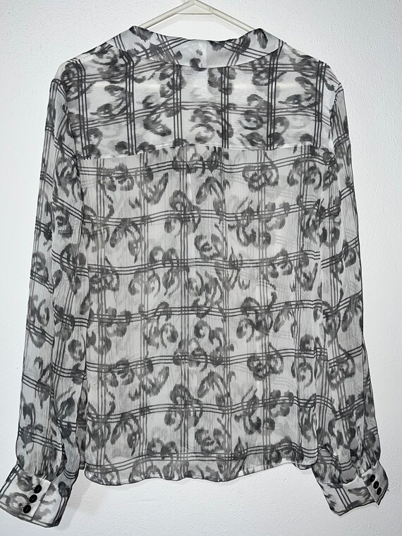 Pendleton petite sheer button down blouse size sm… - image 3