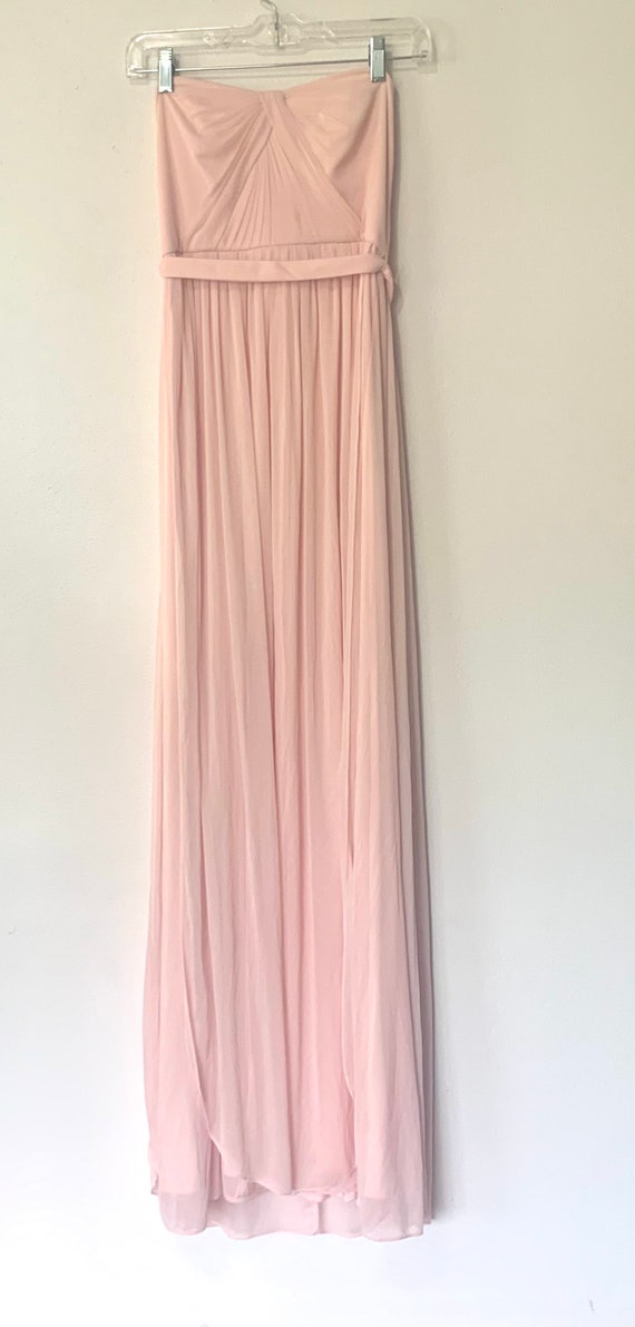 David’s bridal long strapless light pink size 4 - image 10