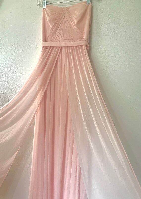 David’s bridal long strapless light pink size 4 - image 2