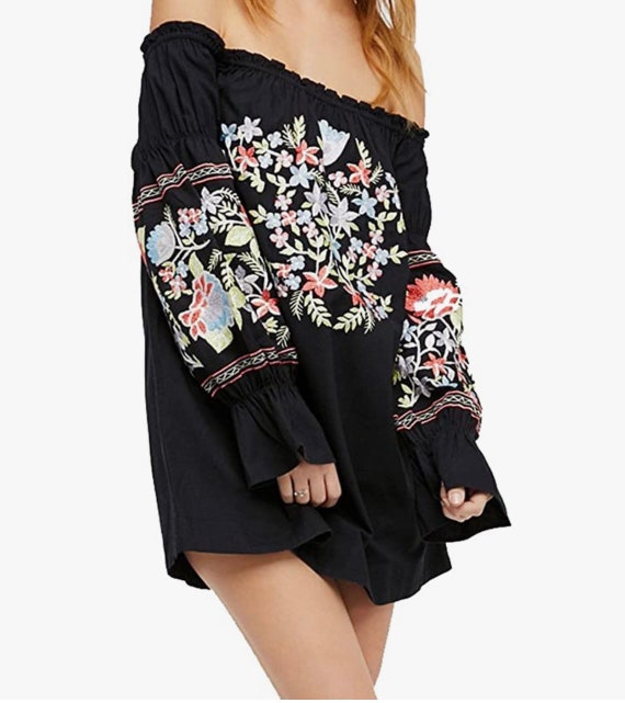 Free People off Shoulder Embroidery Dress Size Xs - Etsy Free People off Shoulder Embroidery Dress Size Xs - Etsy