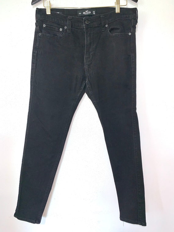 Hollister Mens Advanced Stretch Super Skinny Distressed Blue Jeans- 32x30-  New