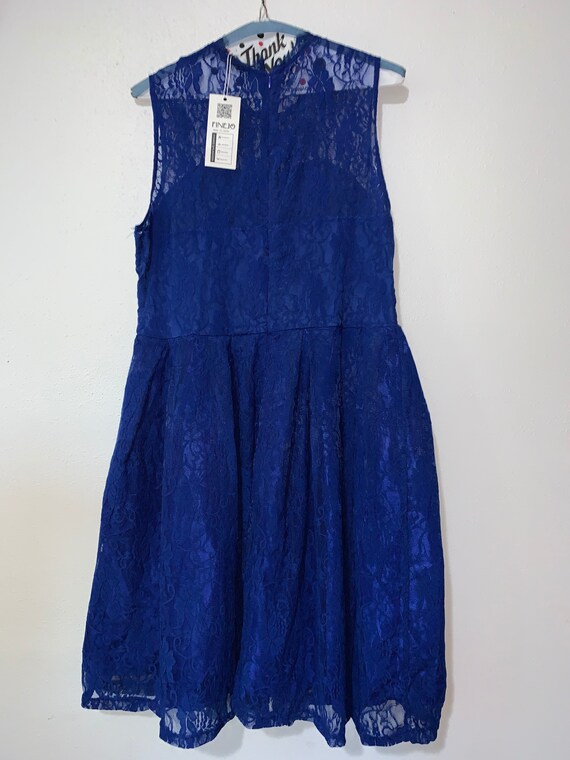chinese dress ladies Navy High Low Lace Dress