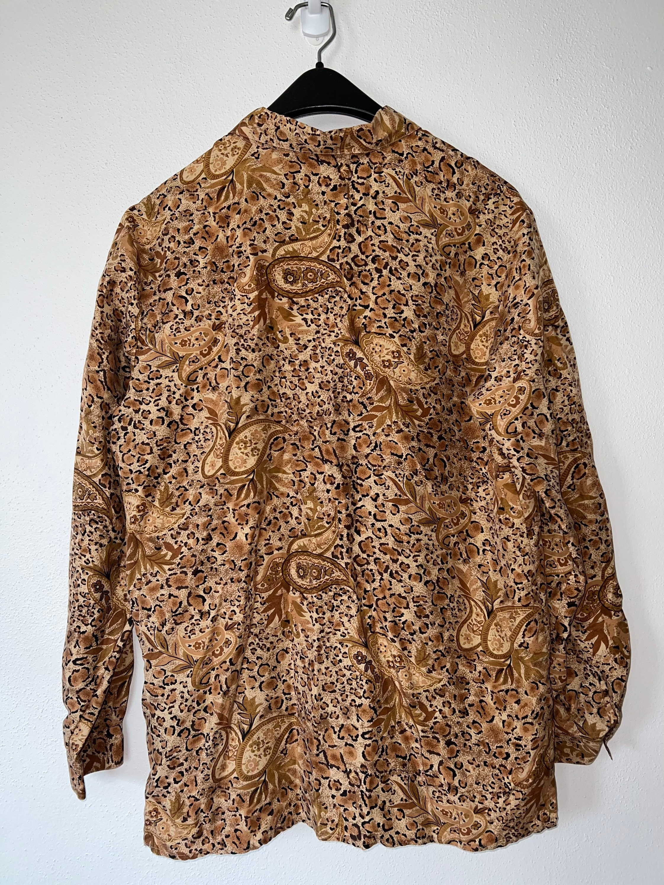 Blouse CPW New York Imprimé Animal Métallisé - Marron Et Noir, Taille L, Neuve Sans étiquette
