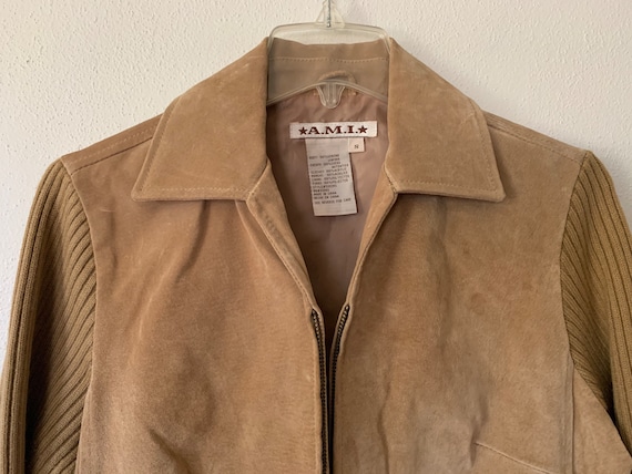 AMI leather jacket size small - image 3