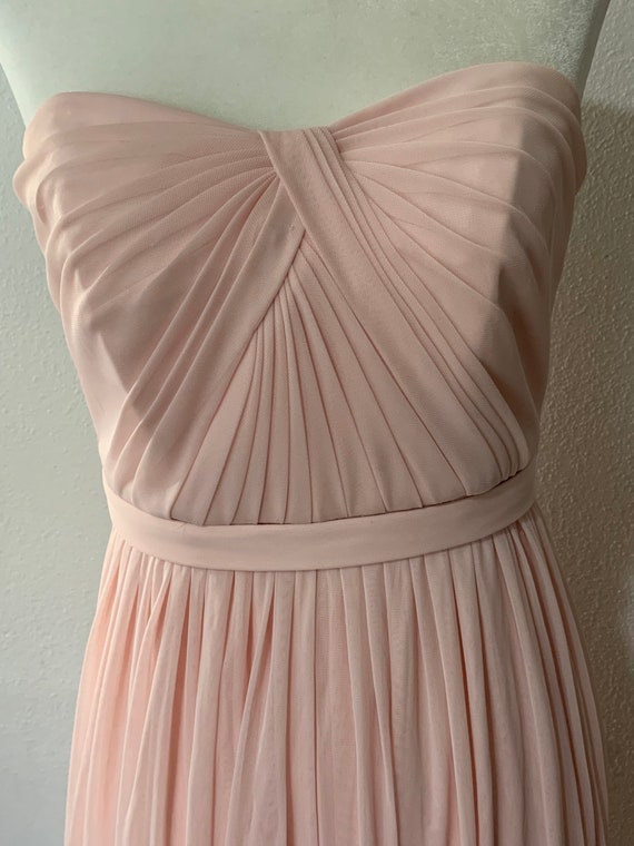 David’s bridal long strapless light pink size 4 - image 3