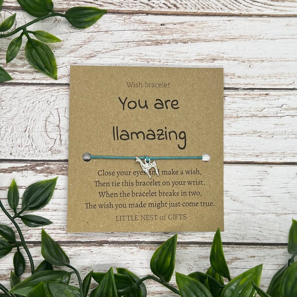 Llama Wish Bracelet - Personalised Wish Bracelet - Llama Present - Llama Bracelet - Llama gift - Llamazing