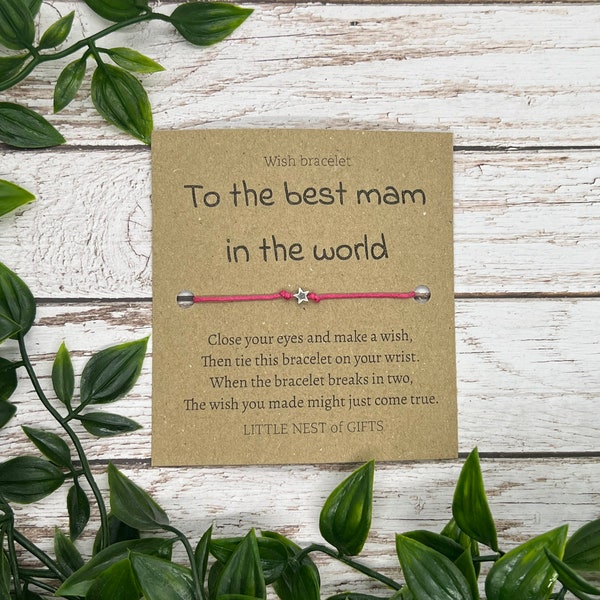 Mam Wish Bracelet - Mam Gift - Mam Birthday Gift - Mam to be gift - Mam Present - Mother’s Day gift - To the best mam in the world