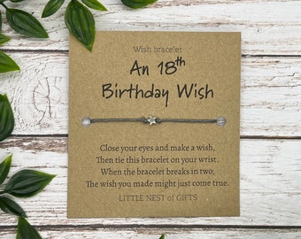 18th Birthday Wish Bracelet - Personalised Wish Bracelet - 18th Birthday Present - Happy Birthday Bracelet - 18th Birthday gift
