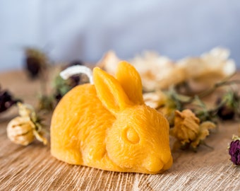 A Pair of Beeswax Rabbit Candles | Natural product for home