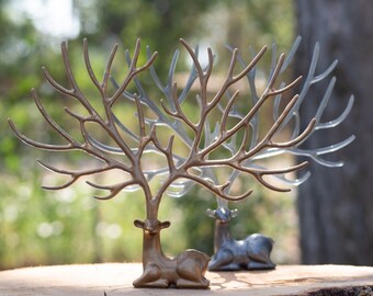 Metal Jewelry Tree Stand Display Earrings Necklace Ring Ornament Holder 