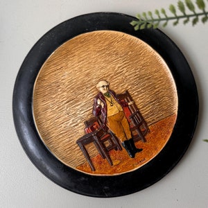 Vintage 1920s Bretby Art Pottery Dickens Ware Wall Plaque, Dickens-Themed Pottery, Victorian and Edwardian Era Pottery, Antique Gift Idea
