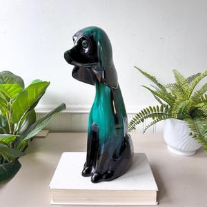 Vintage 1970s Blue Mountain Pottery Large 14&quot; Dog Sculpture, MCM Mid Century Canadian Pottery Figurine, Collectible Retro Animal Decor