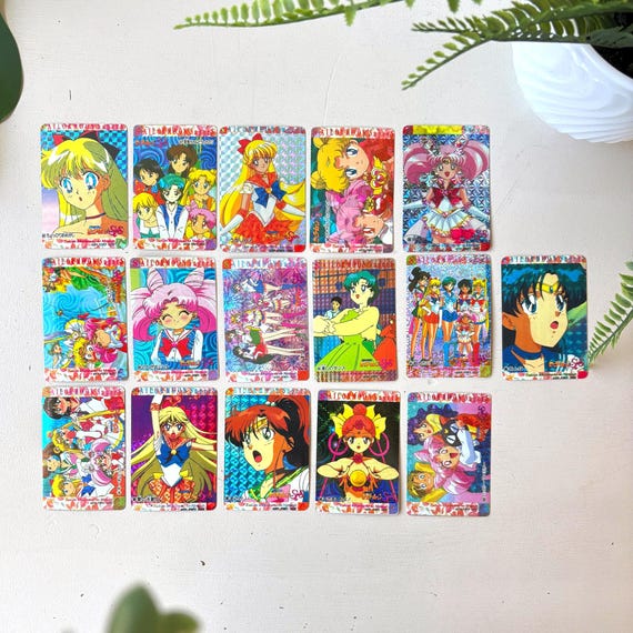 Sailor Moon 1996 Hologram Bandai Card Lot 16pc, Made in Japan, Vintage 90s  SuperS Japanese Anime Collectibles
