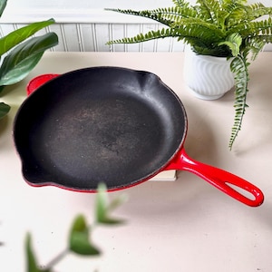Le Creuset Cast Iron Skillet Size 30, Vintage 1970s MCM Mid Century 12" Heavy Pan, France