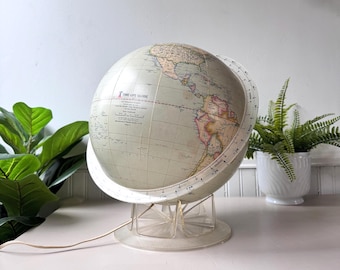 RARE Vintage 1965 Time-life Illuminated Globe, MCM Mid Century