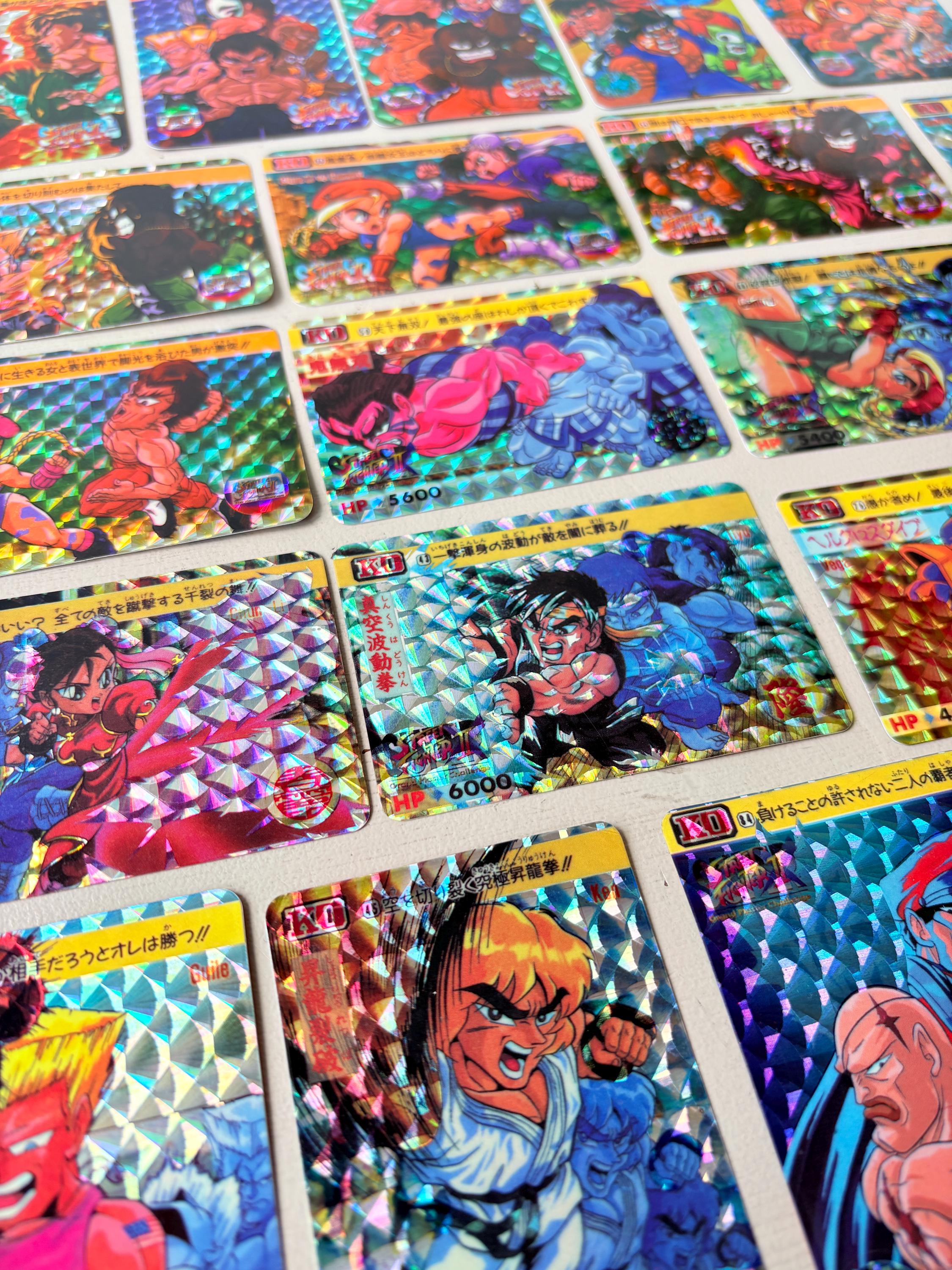 Street Fighter II 1990s Prism Card Lot of 22, Vintage 1994 Bandai
