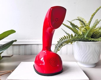 RARE Vintage 1960s Red Ericofon Cobra Telephone, Danish Rotary Phone by North Electric, Swedish Modern Design, MCM Space Age Decor