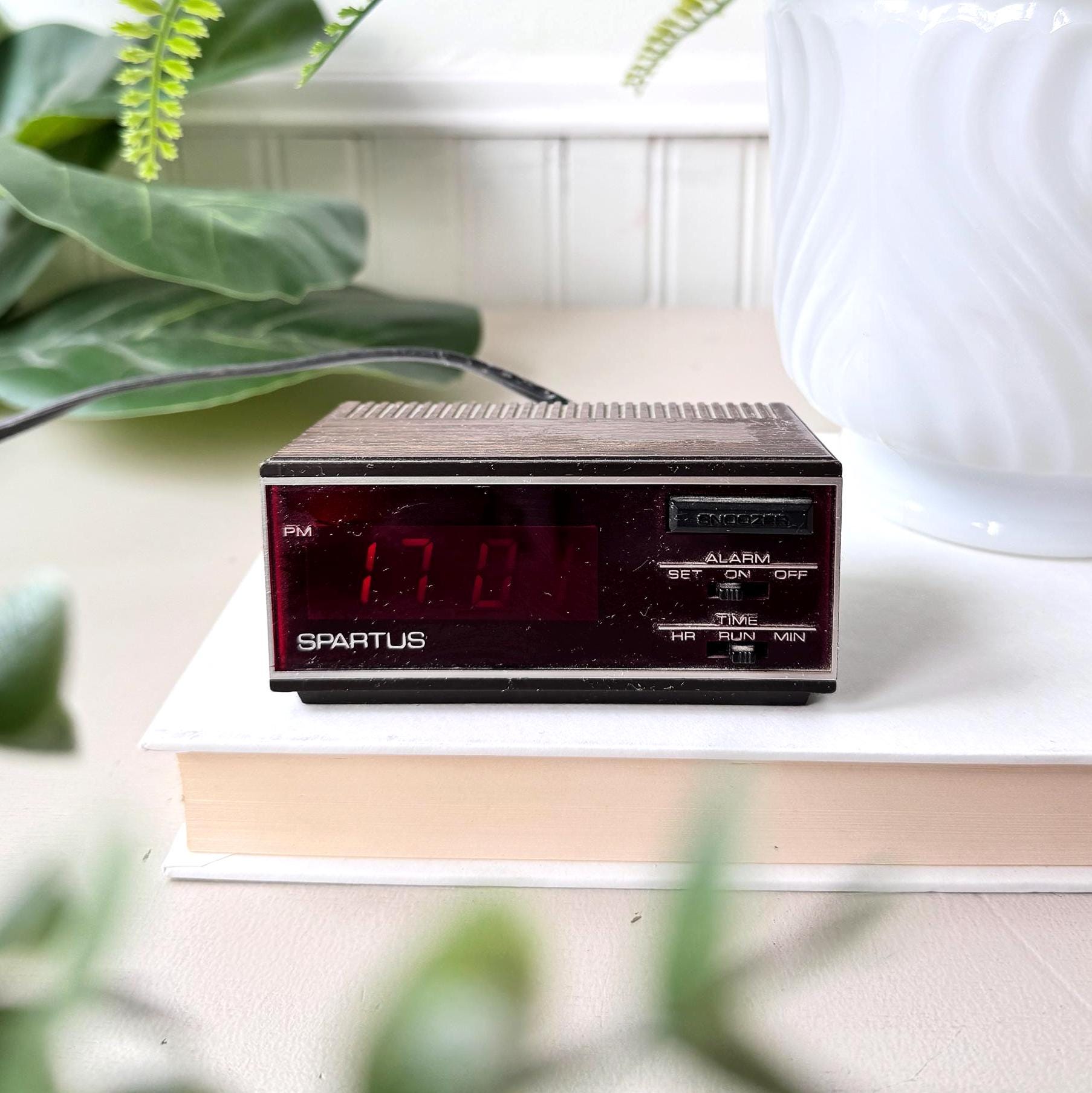 Vintage 1970s Spartus Digital Alarm Clock, MCM Mid Century Mini