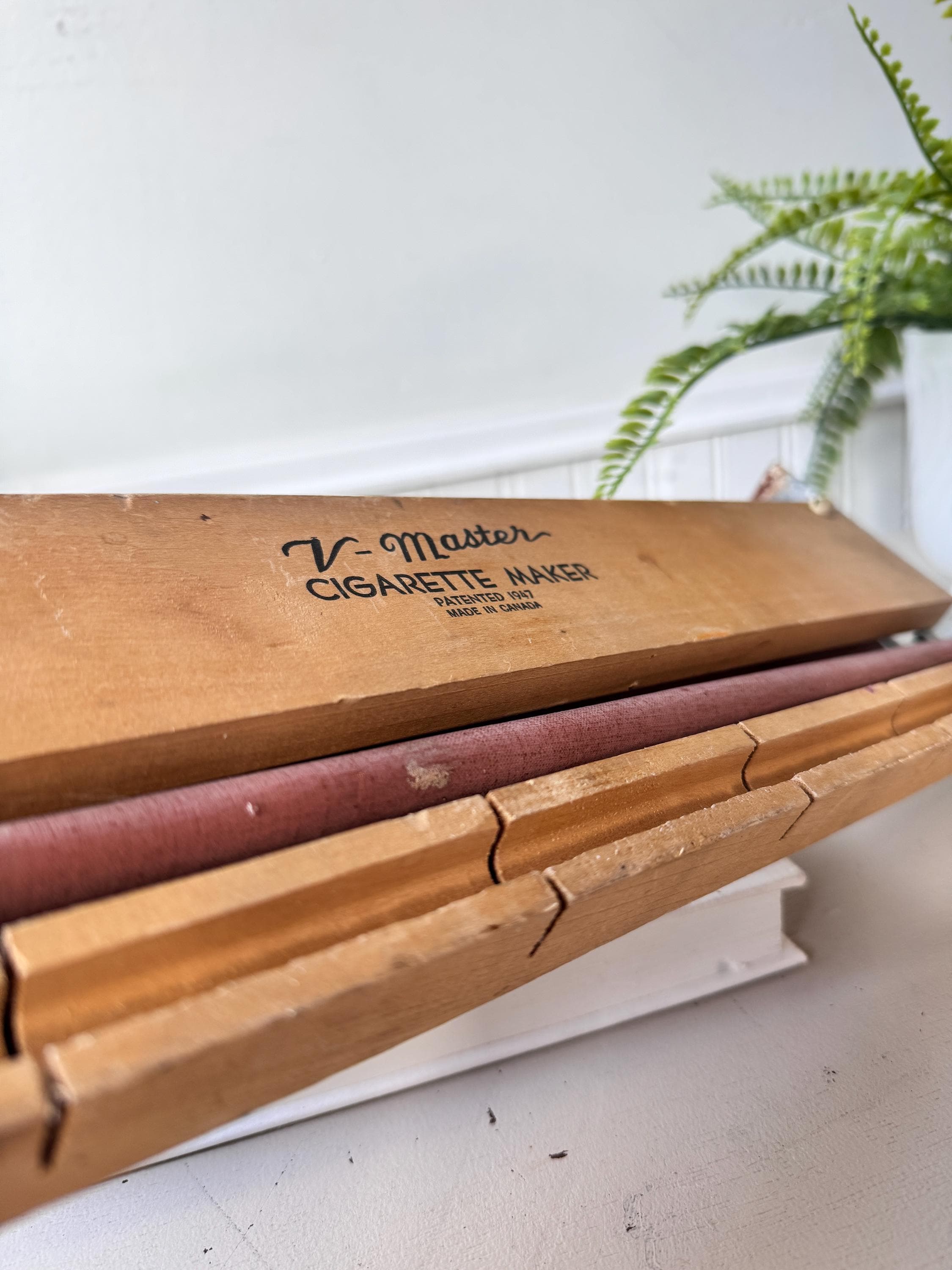 v master cigarette maker Vintage 1940s V Master Cigarette Maker Industrial Wood Rolling Machine, MCM  Mid Century Tobacco Tool