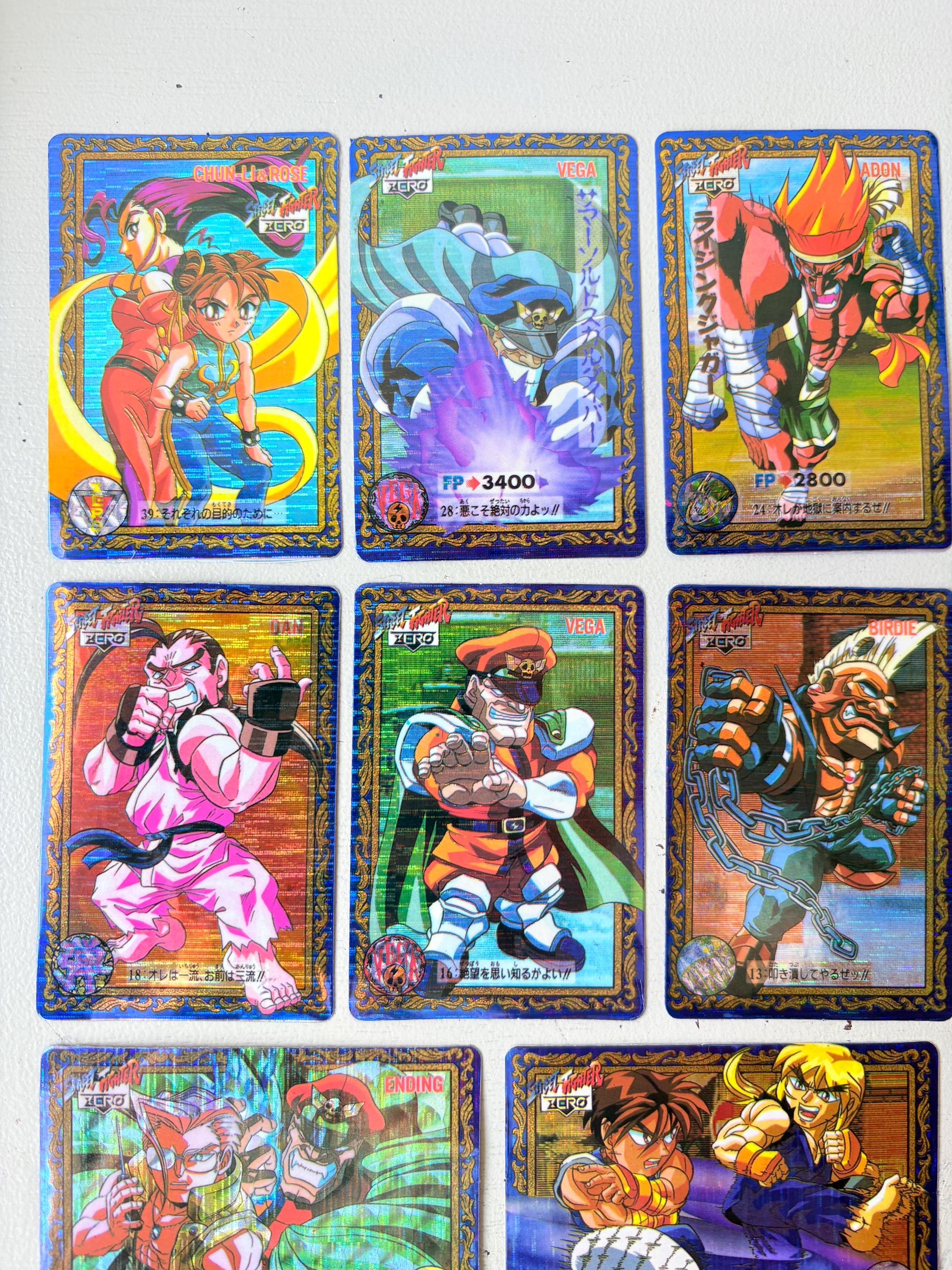 Street Fighter II 1990s Prism Card Lot of 21, Vintage 1996 Bandai