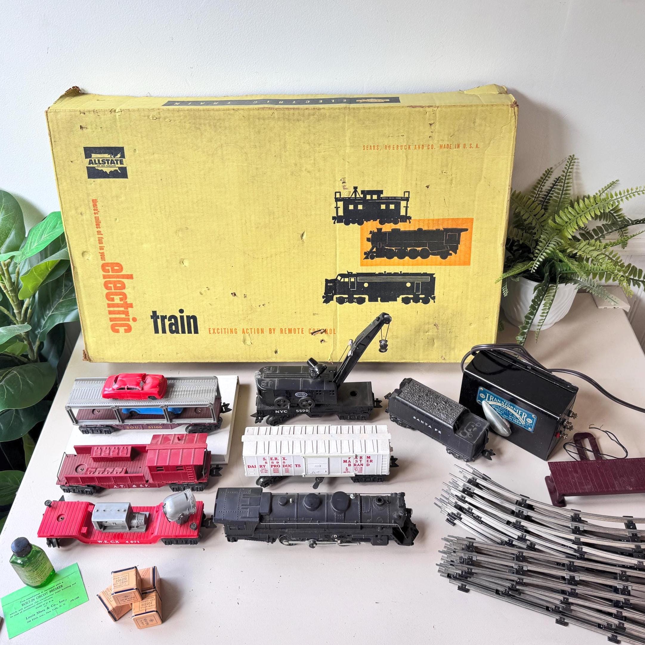 RARE 1960s Marx Allstate 9629 Train Set, 32 Pieces, Sears