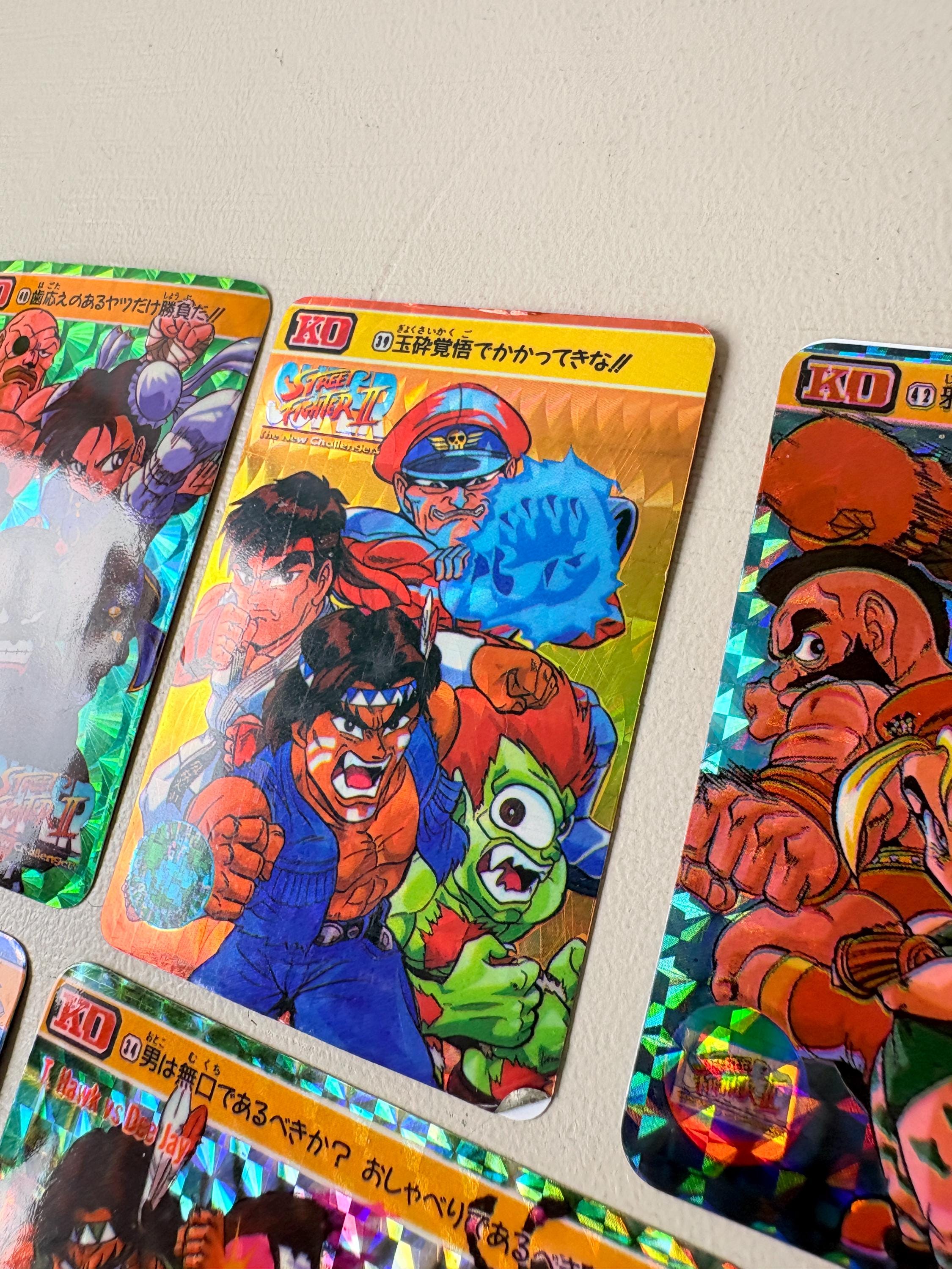 Street Fighter II 1990s Prism Card Lot of 22, Vintage 1994 Bandai