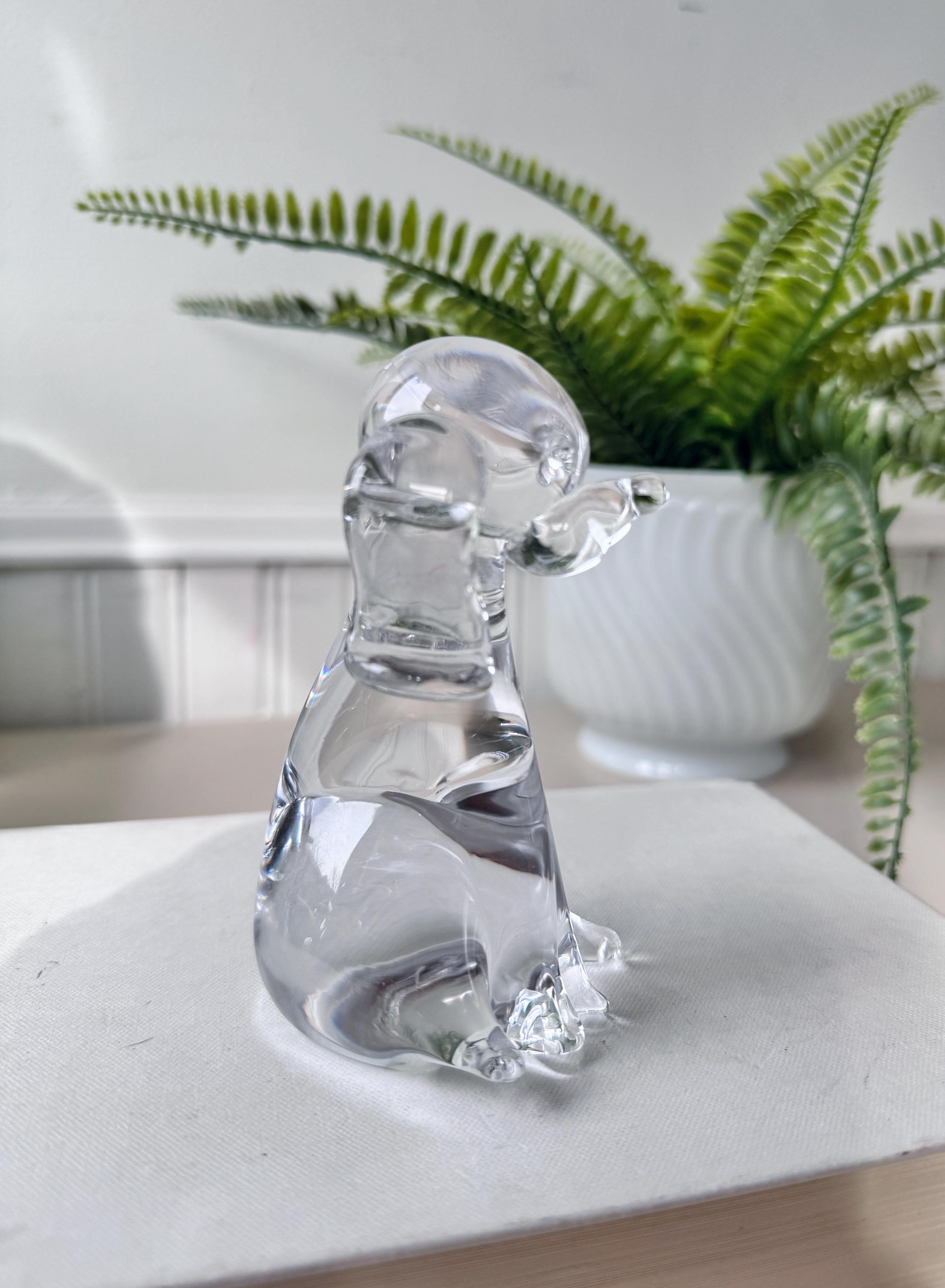 Vintage 1980s Crystal Glass Animal Figurines, Set of 4, Murano