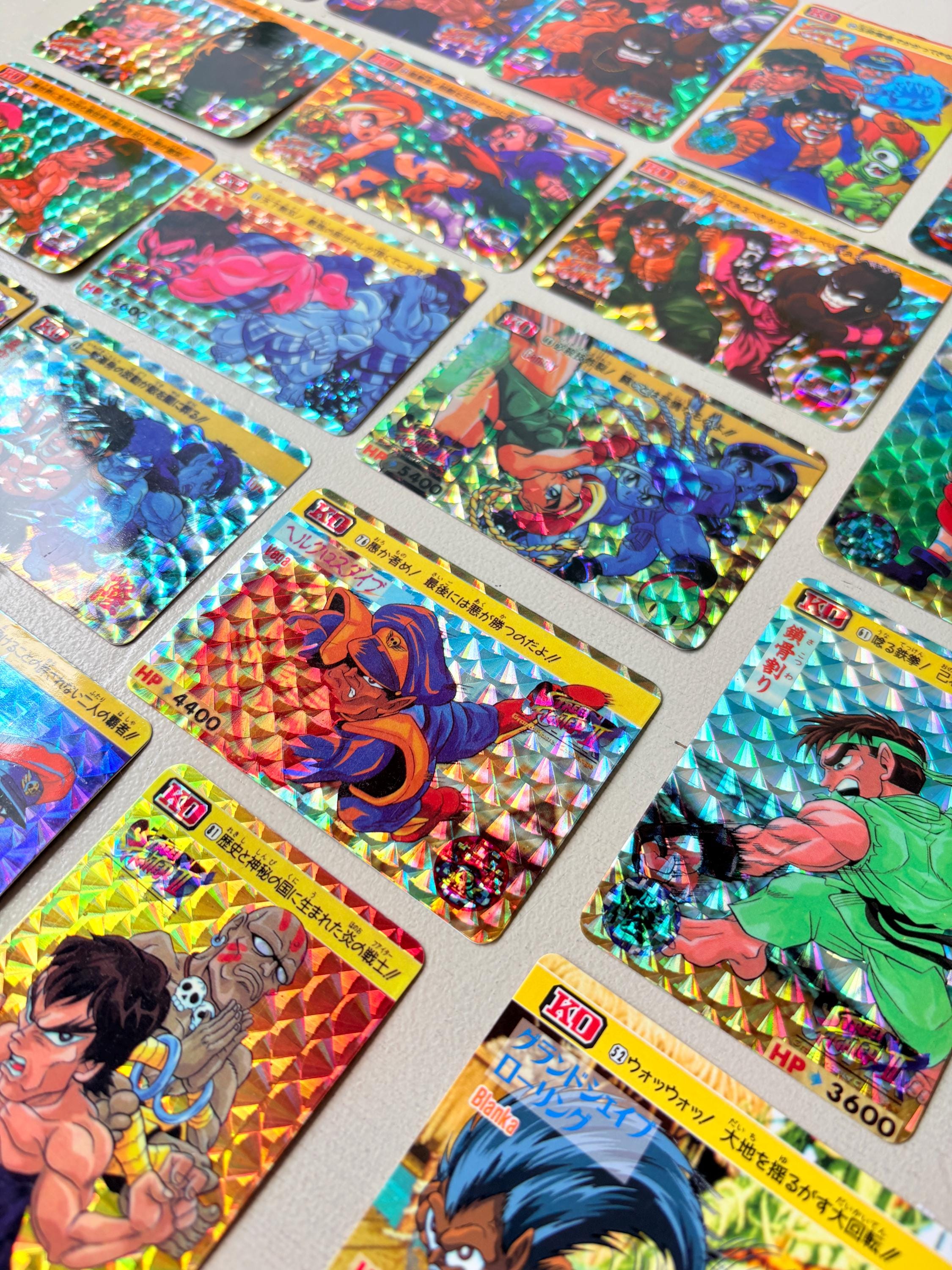 Street Fighter II 1990s Prism Card Lot of 22, Vintage 1994 Bandai