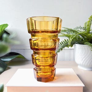 Moser Amber Vase - Etsy
