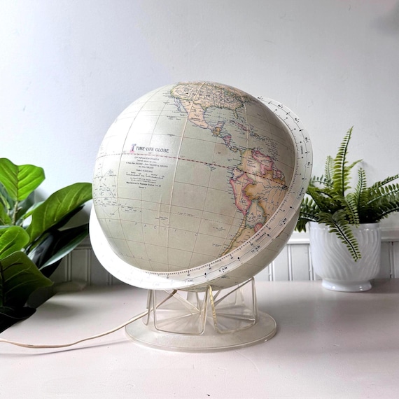 Time-life 1965 Illuminated Globe, Vintage 1960s MCM Mid Century