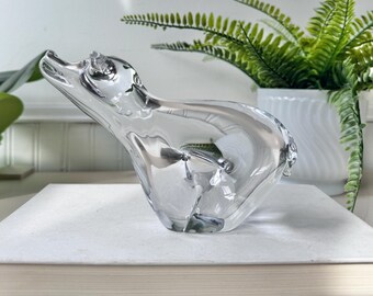 Vintage 1980s Crystal Glass Animal Figurines, Set of 4, Murano