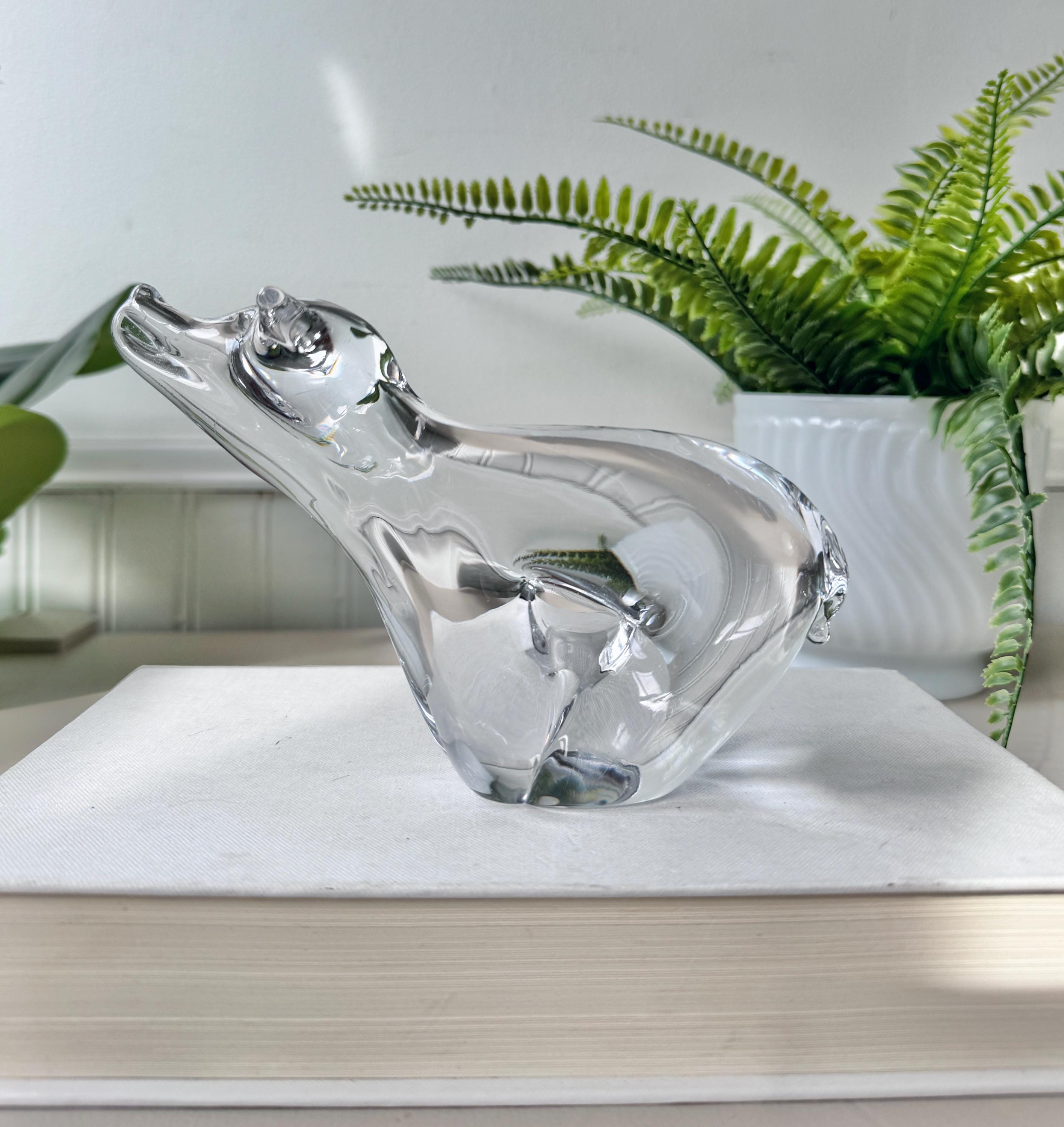 Vintage 1980s Crystal Glass Animal Figurines, Set of 4, Murano