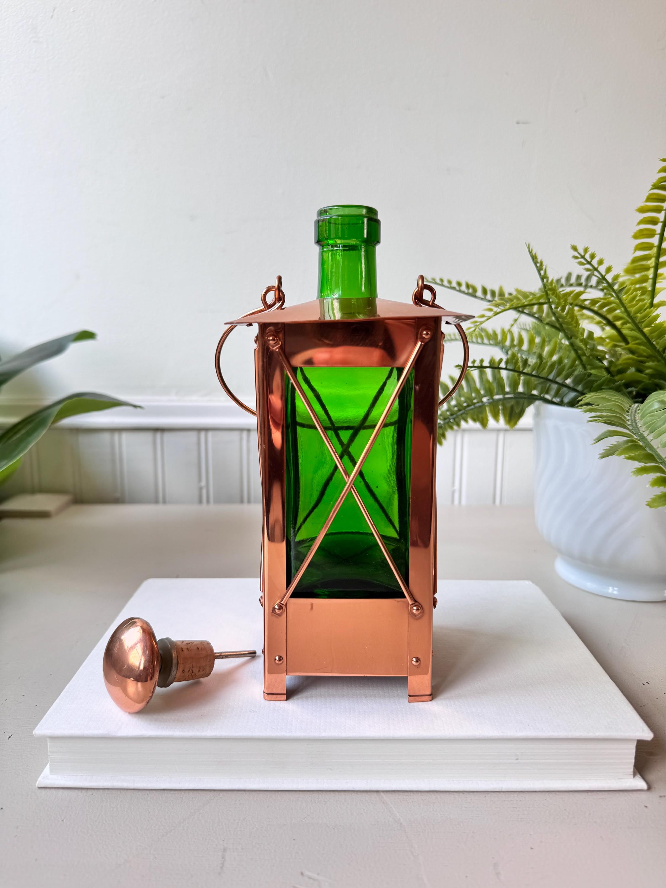 RARE 1950s Swiss Copper Musical Liquor Bottle With Stopper, MCM